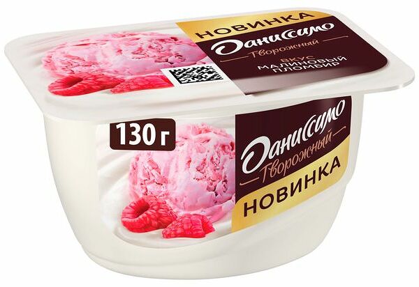 Продукт творожный Даниссимо со вкусом малинового пломбира 5.6% 130 г