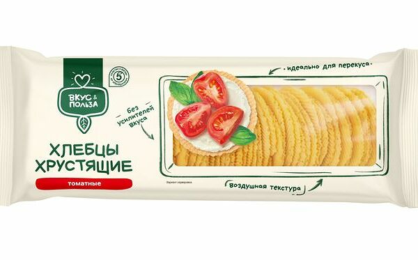 Хлебцы Вкус&польза Томатные хрустящие, 70г