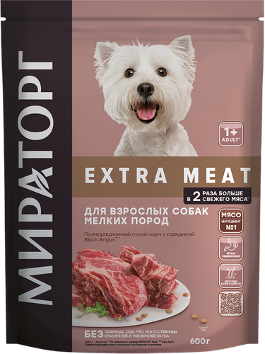 

Корм для взрослых собак мелких пород Winner Extra Meat говядина 600 г