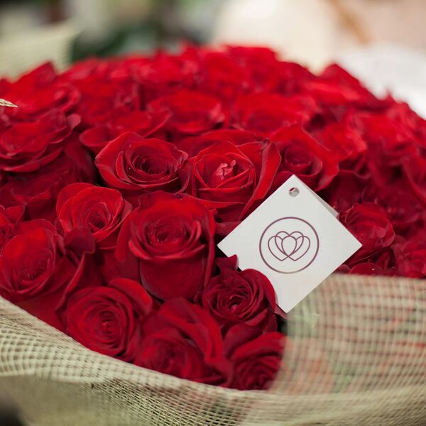 Букет из 45 красных роз Freedom 50 см (Эквадор)