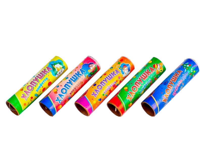 

Хлопушка в ассортименте УПЗ 10см, с конфетти 1 шт