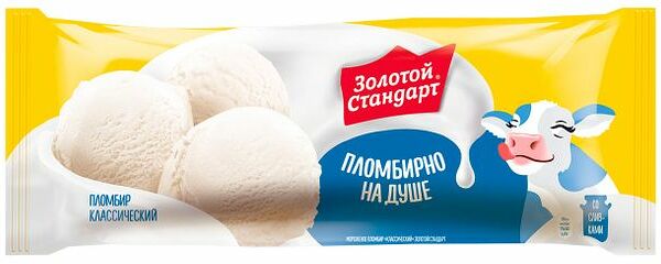 Мороженое пломбир Золотой Стандарт Классический 4,4%, 400 г
