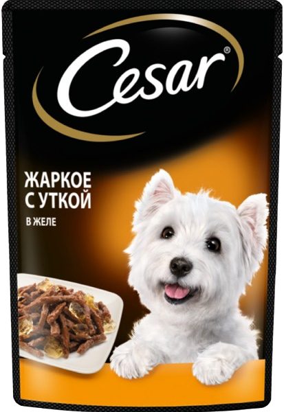 Корм консерв Cesar Жаркое с уткой полнорацион для взросл собак всех пород с уткой в желе 85г