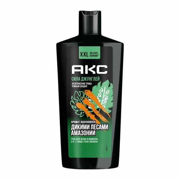 Гель для душа и шампунь Axe 3в1 Сила джунглей, 610 мл