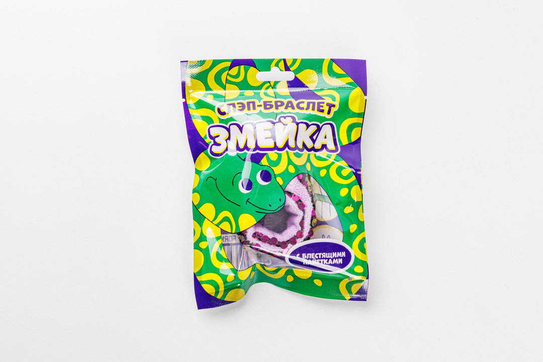 

Слэп-браслет с пайетками змея 1шт в ассортименте