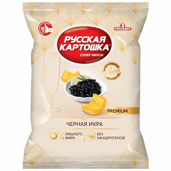 Чипсы Русская картошка картофельные черная икра 105 г