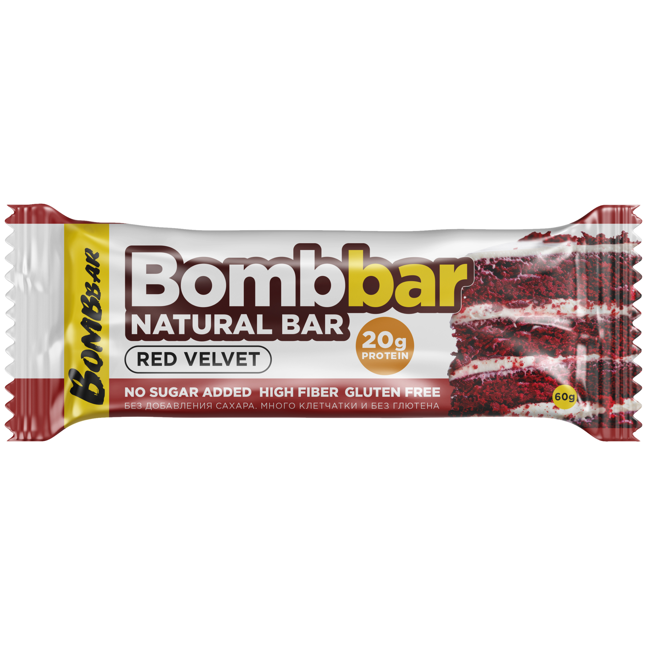 

Протеиновый батончик BombBar Natural Bar Красный бархат 60 г