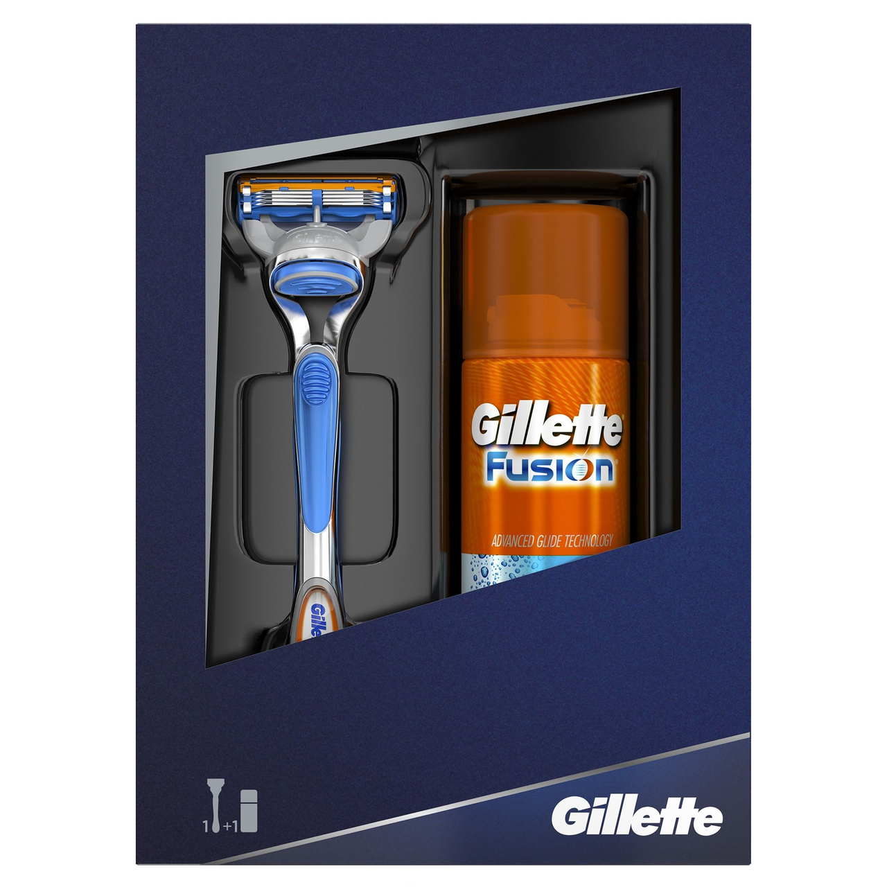 

Подарочный набор мужской Gillette Fusion Бритва + кассета + Гель для бритья 75 мл