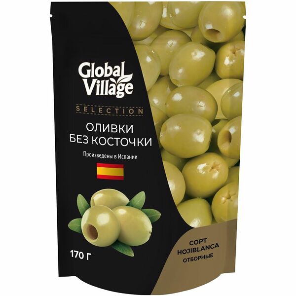 Оливки Global Village Selection без косточки 170 г
