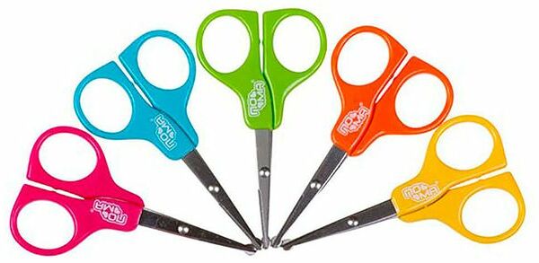 Ножницы детские ПоМа с закругленными кончиками 0+ цвет в ассортименте арт.318