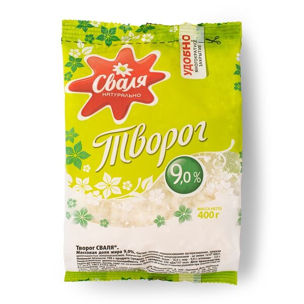 Творог Сваля рассыпчатый 9%, 400 г