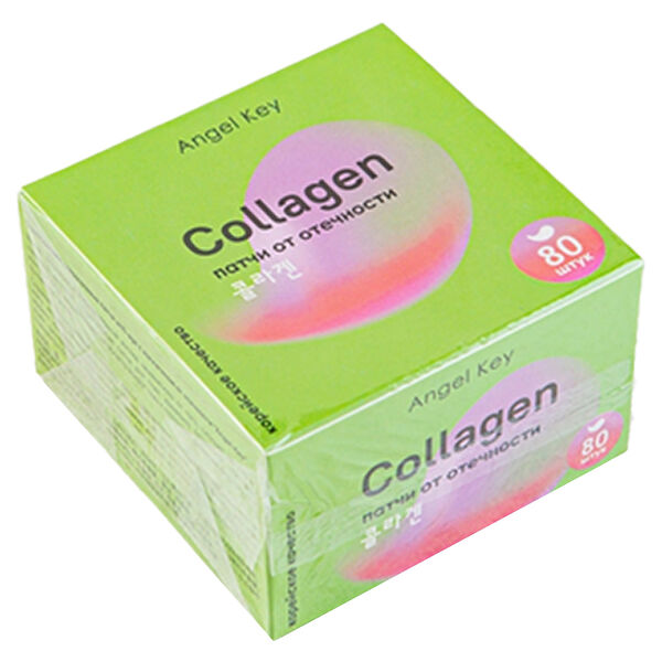 Патчи гидрогелевые anti-age охлаждающие с коллагеном от отёчности, Angel Key, 80 шт.