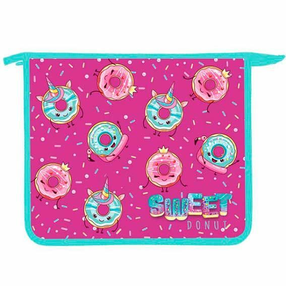 Папка для тетрадей А5 Модные пончики на молнии пласт ПТ-715