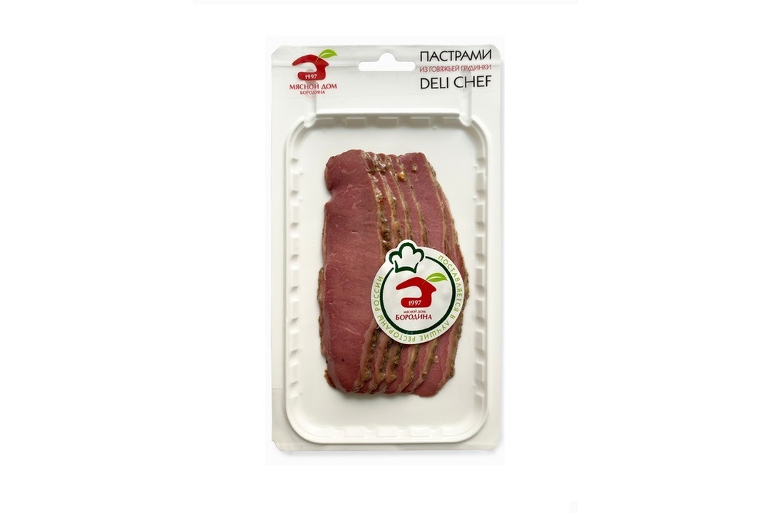 

Пастрами варено-копченая Мясной дом Бородина DeliChef из говядины нарезка 95 г