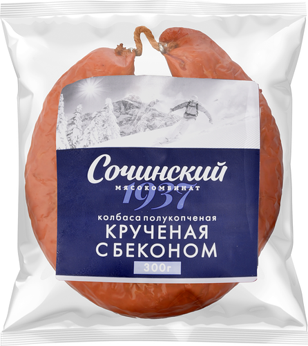 Колбаса Сочинский мясокомбинат Крученая с беконом полукопченая 300 г