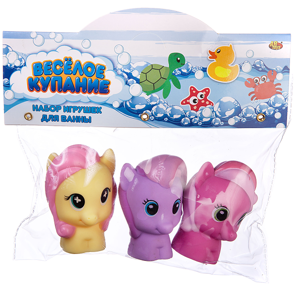 Набор резиновых игрушек для ванны Abtoys 3 шт, в ассортименте