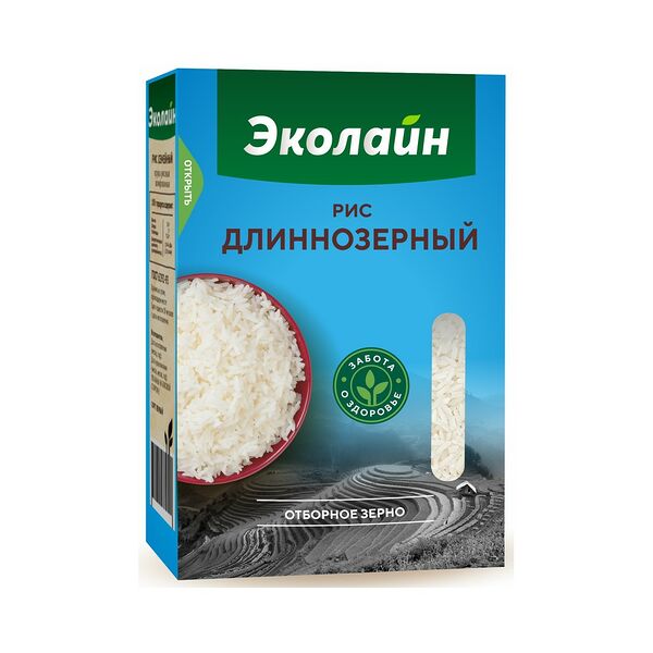 Крупа рис Эколайн new длин 0,8кг коробка