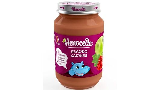 Пюре фруктово-ягодное Непоседа яблоко и клюква с 5 месяцев