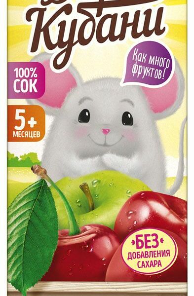 Сок Дары Кубани яблочно-вишневый, с 5 месяцев, 200 мл