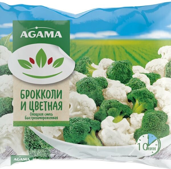 Смесь овощная Agama Брокколи и цветная быстрозамороженная 400г