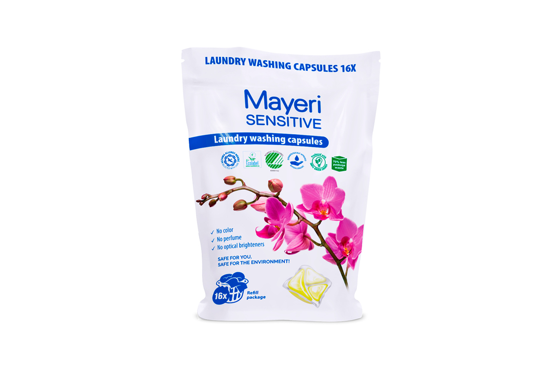 

Экокапсулы для стирки Mayeri Sensitive 16 шт x 20 г