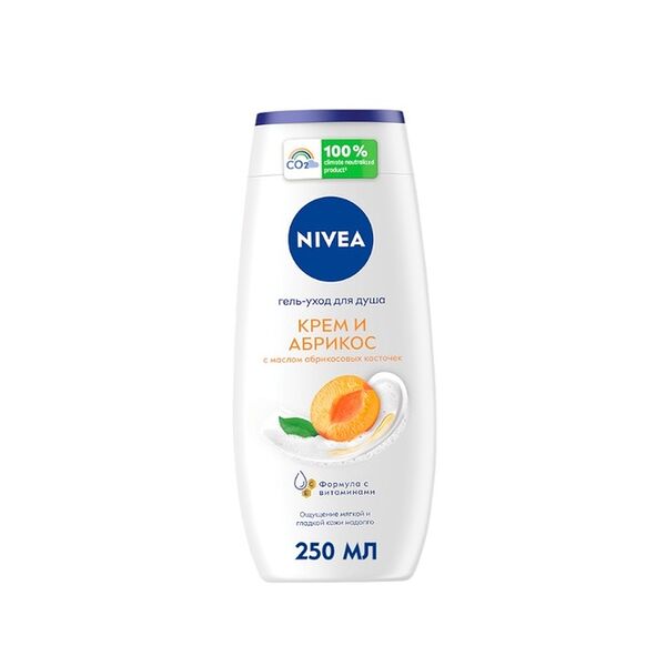 Гель-уход для душа Nivea Крем абрикос увлажняющий с маслом абрикосовых косточек, 250 мл
