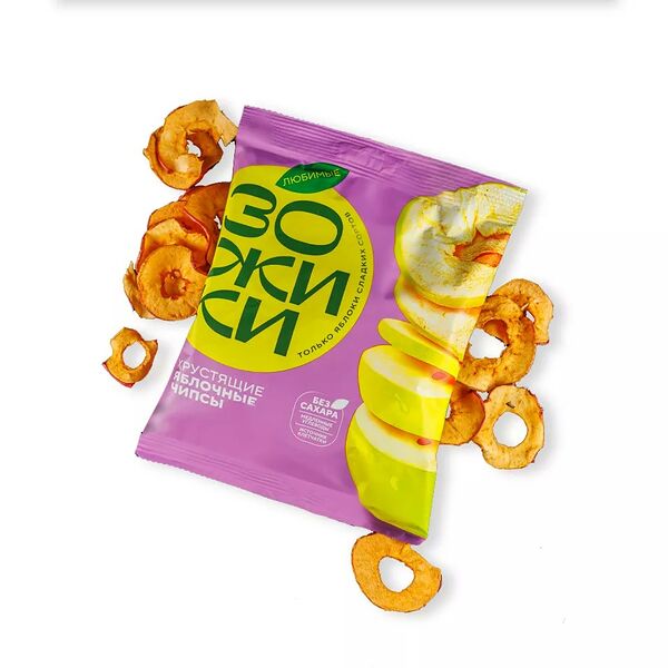 Чипсы яблочные Любимые Зожики хрустящие