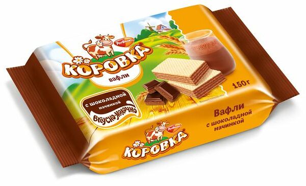 Вафли Коровка с шоколадной начинкой 150 г