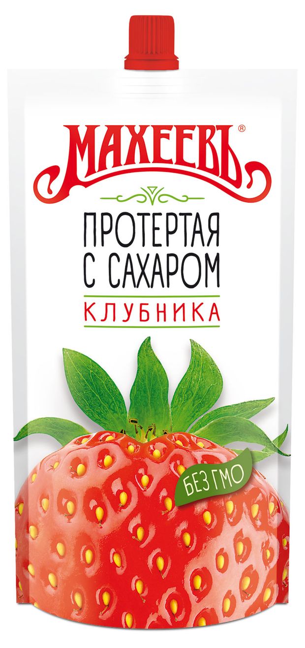 

Клубника Махеевъ протертая с сахаром 300 г