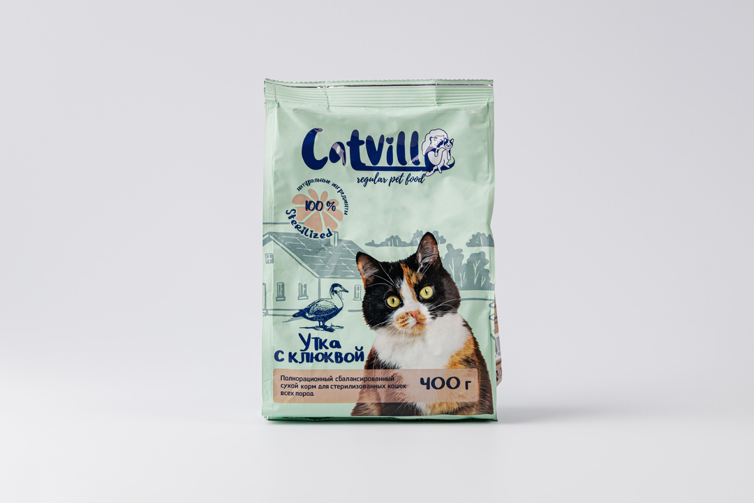 

Корм сухой для стерилизованных кошек Cat Vill Утка с клюквой 400 г