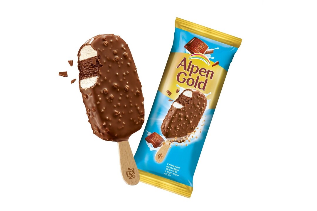 

Мороженое Alpen Gold эскимо с молочным шоколадом и хрустящим рисом 58 г Продукт замороженный