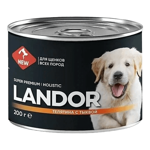 Влажный корм Landor полнорационный консервированный для щенков всех пород телятина с тыквой