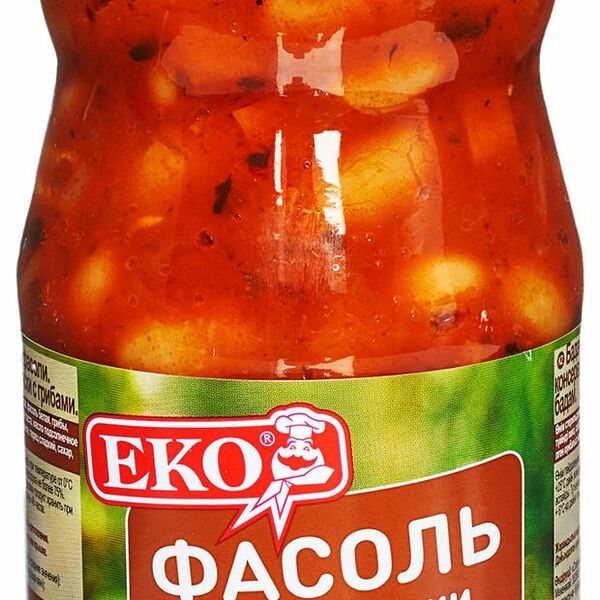 Фасоль Еко По-гречески с грибами 510 г