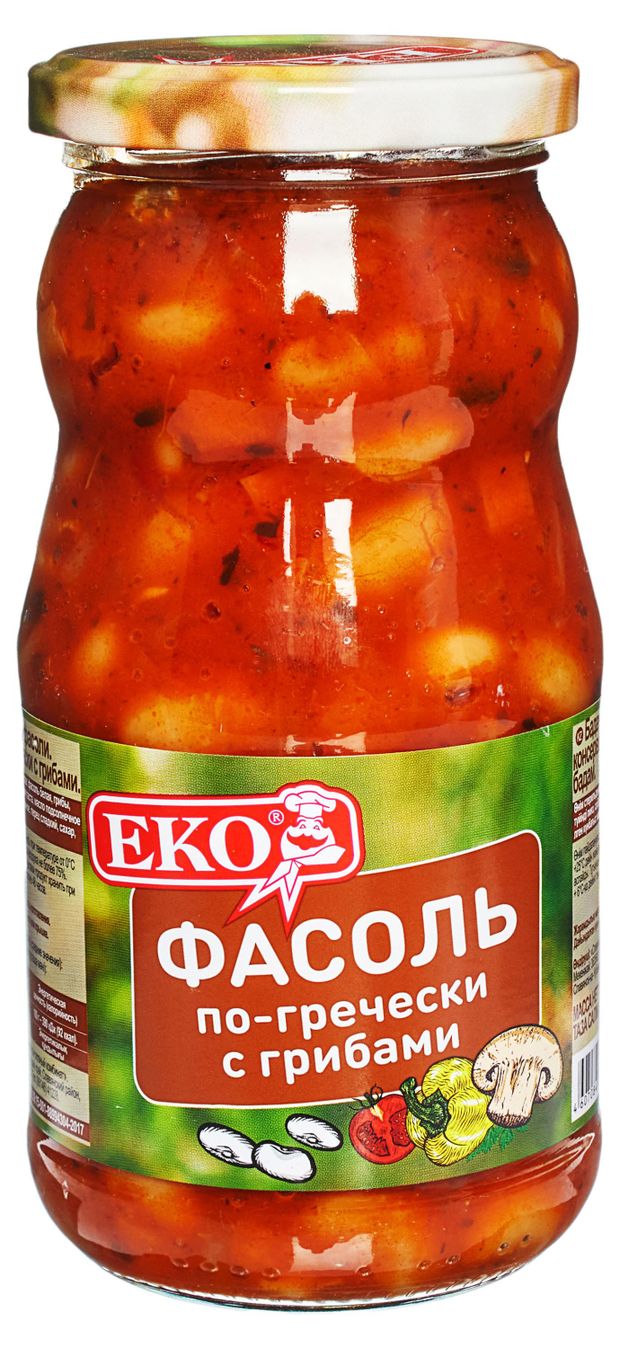 

Фасоль Еко По-гречески с грибами 510 г
