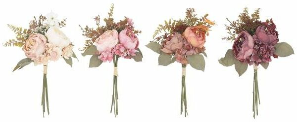 Букет искусственных цветов Пионы и Гортензия, 35 см, 1 шт в ассортименте
