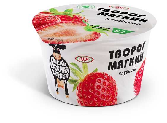 

Творог Очень важная корова мягкий Клубника 4.2% 150 г