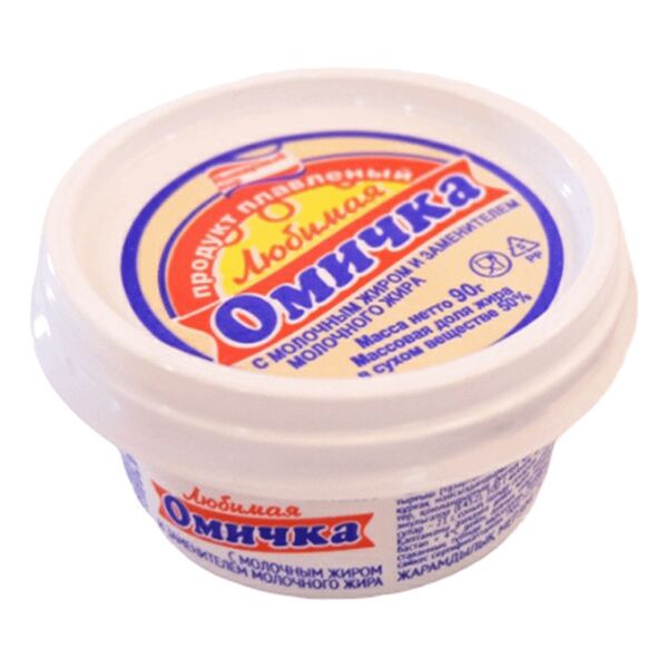 Продукт Янтарный мир Любимая Омичка плавленый с молочным жиром 90г