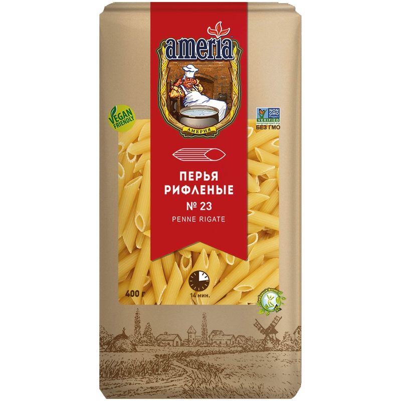 

Макароны Ameria Перья рифленые № 23 400 г