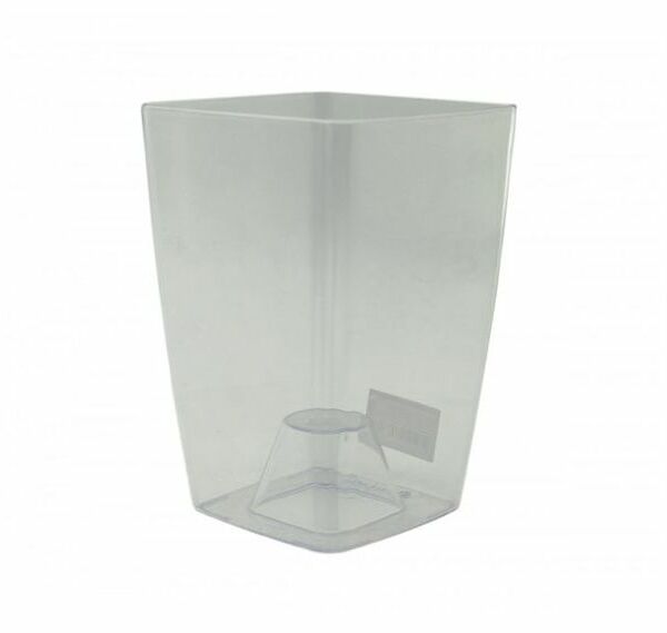 Кашпо Сильвия прозрачное 12,5х12,5х18 см