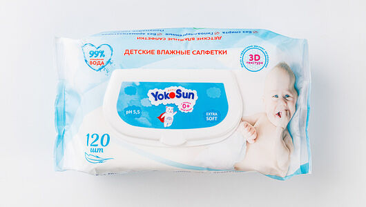 Салфетки влажные детские Yokosun, 120 шт.