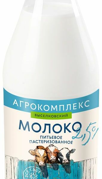 Молоко пастеризованное Агрокомплекс 2.5% пэт 900 мл