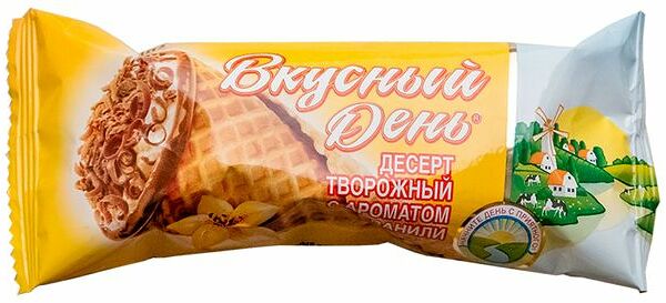 Десерт творожный Вкусный день с ароматом ванили 15%