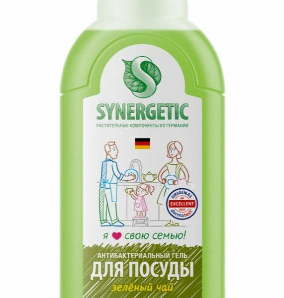 Средство для мытья посуды, фруктов и детских игрушек Synergetic Зеленый чай