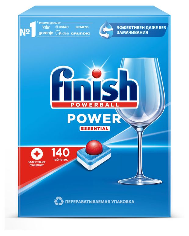 

Таблетки для посудомоечных машин Finish Power Essential 140 шт