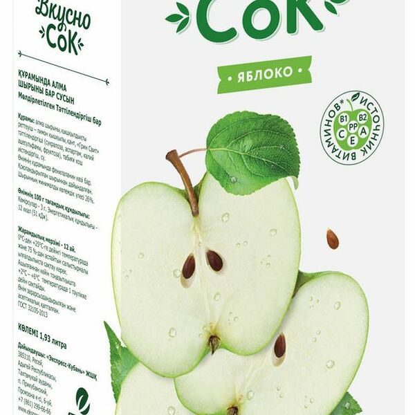 Напиток ВкусноСок сокосодержащий яблоко 1.93 л