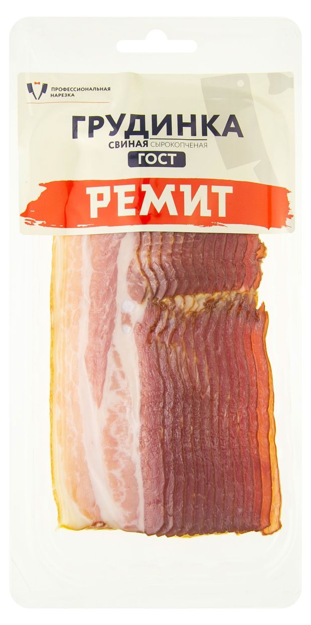 

Грудинка свиная сырокопченая ТМ Ремит
