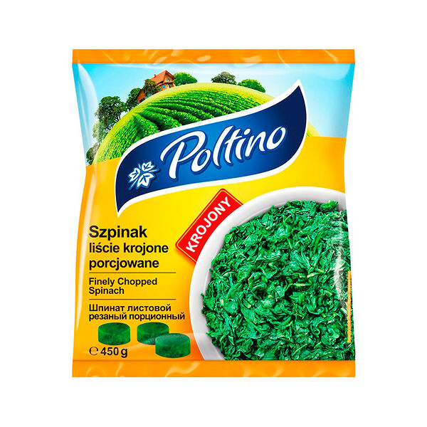 Шпинат листовой резаный порционный 400г POLTINO