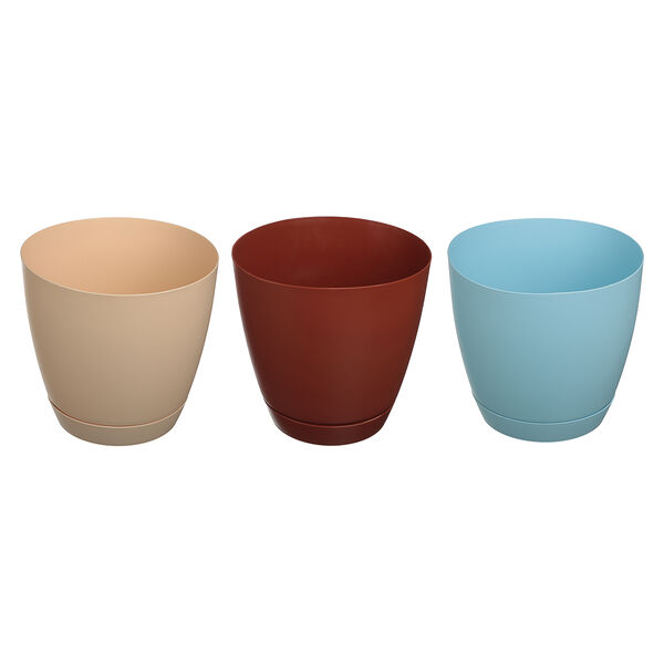 Горшок камея с поддоном 3,2л бежевый, терракот, голубой