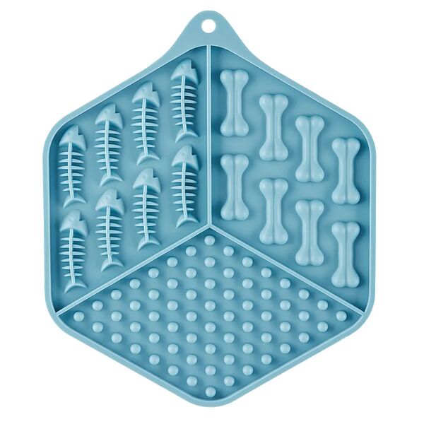 Миска для медленного поедания для собак, 18,5х15,5 см, голубая