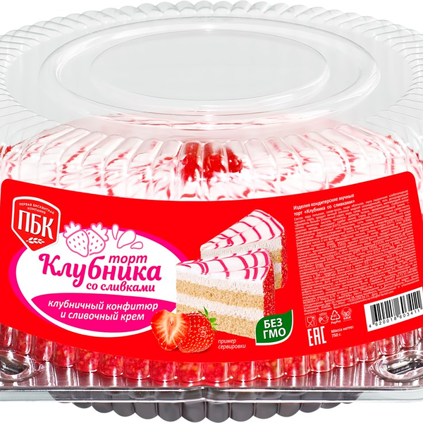 Торт Первая Бисквитная Компания Клубничный